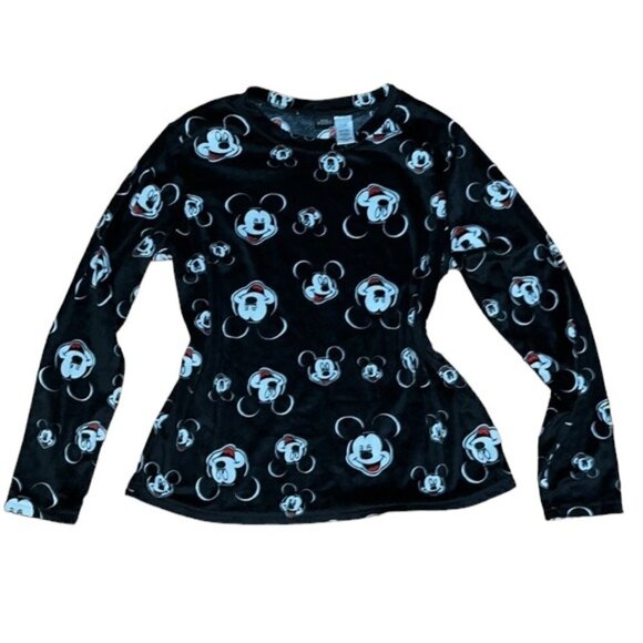 DISNEY MICKEY MOUSE Womens 2pc Black Velour Pajama Set Size Medium NWOT - Picture 4 of 8
